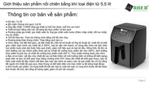 NỒI CHIÊN KHÔNG DẦU ARBER ABNCKD5.5 - 7