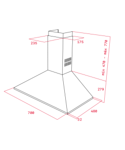 MÁY HÚT MÙI ÁP TƯỜNG TEKA DBB 70 40460420 TÂY BAN NHA - 6 TEKA DBB 70 40460420