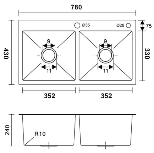 CHẬU RỬA BÁT CAO CẤP SEVILLA SV-7843C