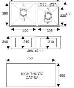 CHẬU RỬA BÁT CAO CẤP SEVILLA SV-7843L