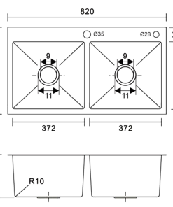 CHẬU RỬA BÁT CAO CẤP SEVILLA SV-8245C