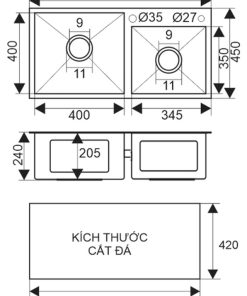 CHẬU RỬA BÁT CAO CẤP SEVILLA SV-8245L