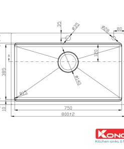 Chậu rửa chén bát KONOX KN8050TS - 38 Chậu rửa chén bát KONOX KN8050TS