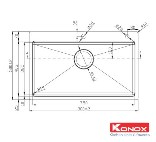Chậu rửa chén bát KONOX KN8050TS