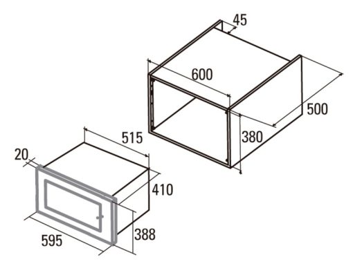 LÒ VI SÓNG KÈM NƯỚNG ÂM TỦ SEVILLA SV-V28
