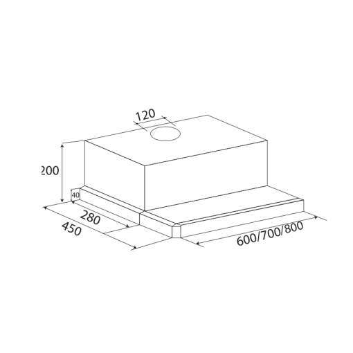 MÁY HÚT MÙI ÂM TỦ KAFF KF-TL60H
