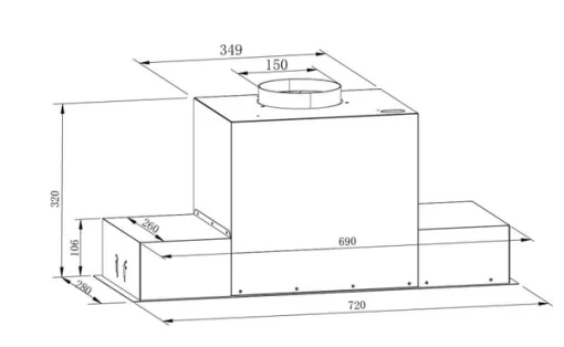 MÁY HÚT MÙI ÂM TỦ TOÀN PHẦN KAFF KF-BI70PR