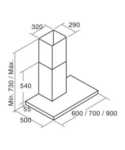 Máy Hút Mùi Áp Tường Cata S PLUS 600 X - 6 Máy Hút Mùi Áp Tường Cata S PLUS 600 X