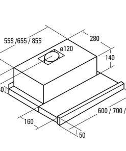 Máy hút mùi âm tủ Cata TF 2003 Duralum 60