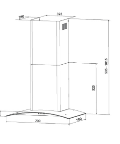 Máy Hút Mùi Eurosun EH-90K21B