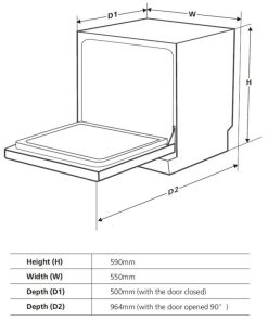 Máy rửa bát EUROSUN SMS60E08EB
