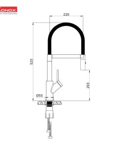 VÒI RỬA BÁT KONOX THÂN MỀM BIAN