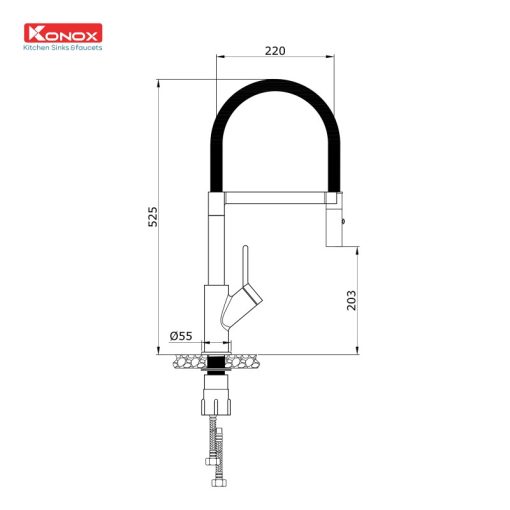 VÒI RỬA BÁT KONOX THÂN MỀM BIAN
