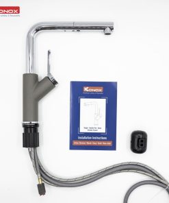 VÒI RỬA BÁT RÚT DÂY KONOX ARTAN GREY - 19 VÒI RỬA BÁT RÚT DÂY KONOX ARTAN GREY