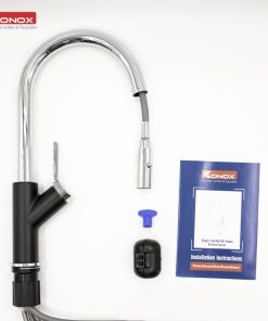 VÒI RỬA BÁT RÚT DÂY KONOX PONTE BLACK - 8 VÒI RỬA BÁT RÚT DÂY KONOX PONTE BLACK