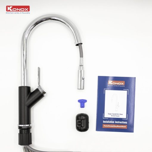VÒI RỬA BÁT RÚT DÂY KONOX PONTE BLACK