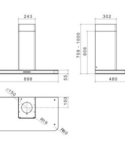 Máy Hút Mùi Dudoff đảo kết hợp trang trí Stivia Isola 90B - 9
