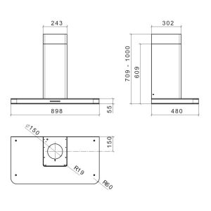 Máy Hút Mùi Dudoff đảo kết hợp trang trí Stivia Isola 90B - 9