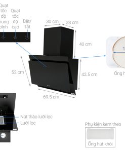 Máy hút mùi áp tường Malloca MC 7086HS