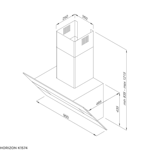 Máy hút mùi áp tường Malloca Horizon K1574