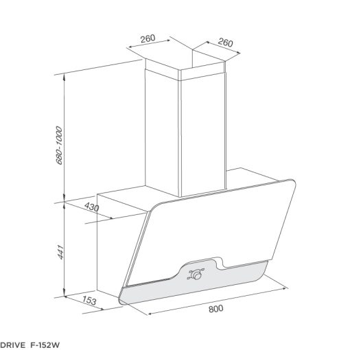 Máy hút mùi áp tường Malloca Drive F-152W