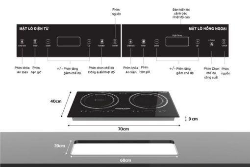 BẾP ĐÔI ĐIỆN TỪ HỒNG NGOẠI SUNHOUSE SHB9103MT - 17