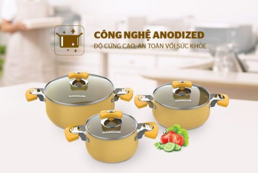 Bộ nồi Anod SUNHOUSE SHG2703GA - 3