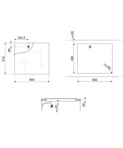 BẾP ĐIỆN GỐM THỦY TINH MÀU ĐEN SMEG SE363ETB 536 64 101 - 4 BẾP ĐIỆN GỐM THỦY TINH MÀU ĐEN SMEG SE363ETB 536 64 101