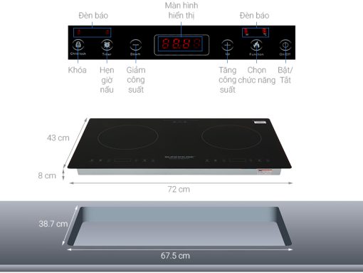 BẾP ĐIỆN TỪ ĐÔI SUNHOUSE SHB9101