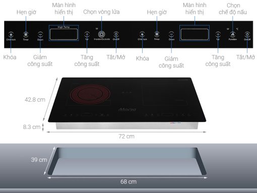 BẾP ĐÔI ĐIỆN TỪ HỒNG NGOẠI SUNHOUSE MAMA MMB9100VN