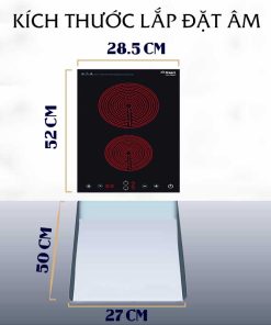 Bếp Domino 2 hồng ngoại Capri CR-168KT - 5 BẾP DOMINO 2 HỒNG NGOẠI CAPRI CR-168KT