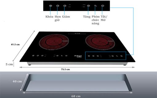 BẾP HỒNG NGOẠI ĐÔI CAPRI CR-800H