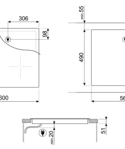 BẾP TỪ 60 CM ĐA CHỨC NĂNG MÀU ĐEN SMEG SI5632D 536 64 091