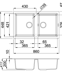 CHẬU ĐÁ MALLOCA BIANCO K-45062
