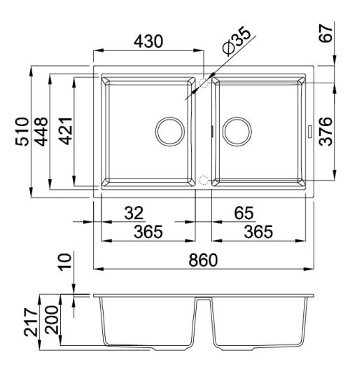 CHẬU ĐÁ MALLOCA NERO K-45040