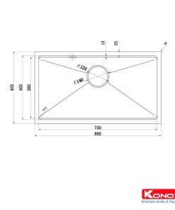 CHẬU RỬA BÁT KONOX WORKSTATION KN8046SU - 20 CHẬU RỬA BÁT KONOX WORKSTATION KN8046SU