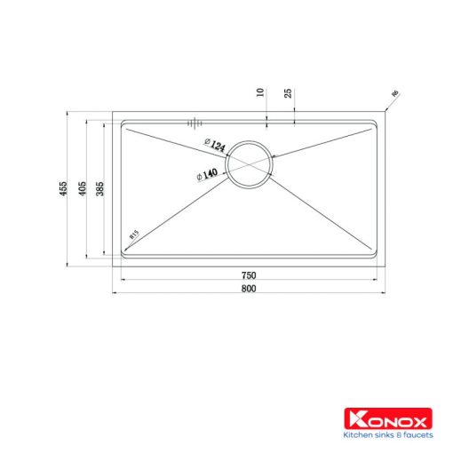 CHẬU RỬA BÁT KONOX WORKSTATION KN8046SU