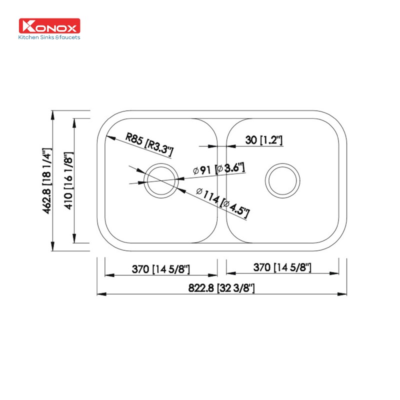 CHẬU RỬA CHÉN BÁT KONOX KN8246DUA