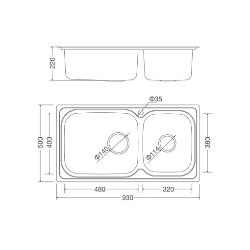 CHẬU RỬA CHÉN INOX MALLOCA MS-2025