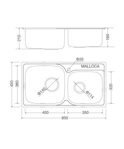 CHẬU RỬA CHÉN MALLOCA MS-1011 NEW