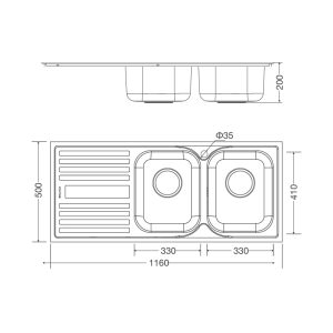 CHẬU RỬA CHÉN MALLOCA MS-1025L NEW