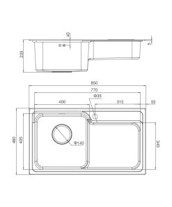 CHẬU RỬA CHÉN MALLOCA MS-1028 N
