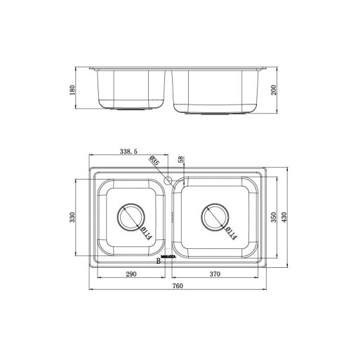 CHẬU RỬA CHÉN MALLOCA MS-2076E