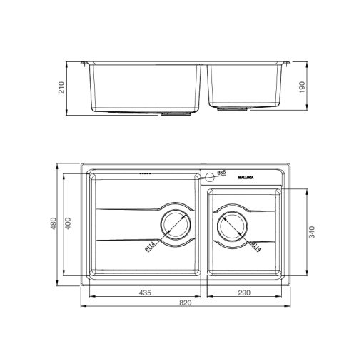 CHẬU RỬA CHÉN MALLOCA MS-5082W