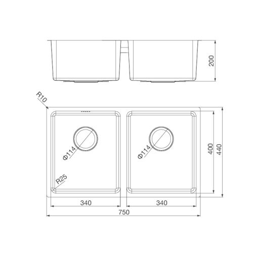 CHẬU RỬA CHÉN MALLOCA MS-6075