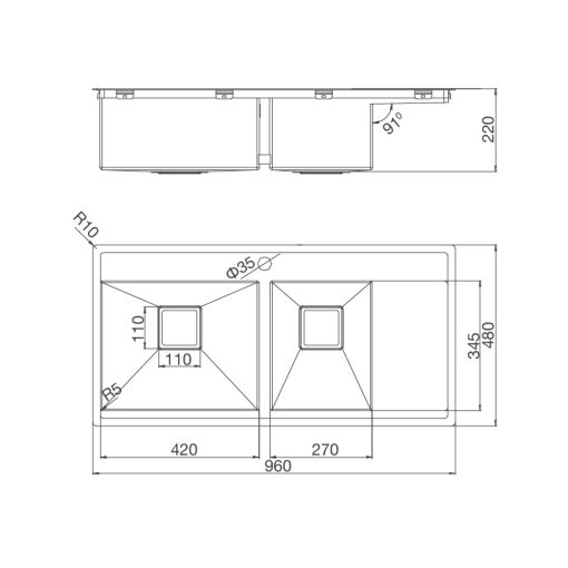 CHẬU RỬA CHÉN MALLOCA MS-6305T