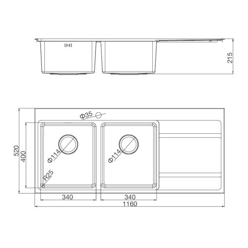 CHẬU RỬA CHÉN MALLOCA MS-7818