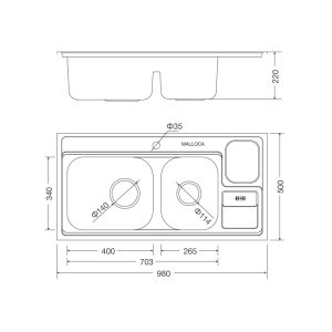 CHẬU RỬA CHÉN MALLOCA MS-8809 N