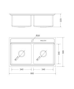 Chậu rửa chén Malloca MS-8812 - 5 CHẬU RỬA CHÉN MALLOCA MS-8812