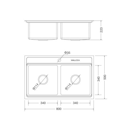 CHẬU RỬA CHÉN MALLOCA MS-8812